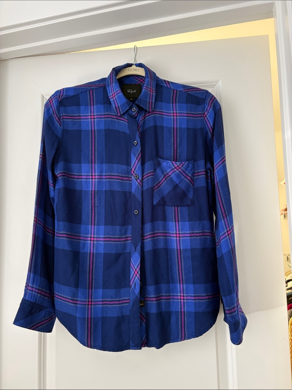 Rails Blue Button-Down Flannel Shirt